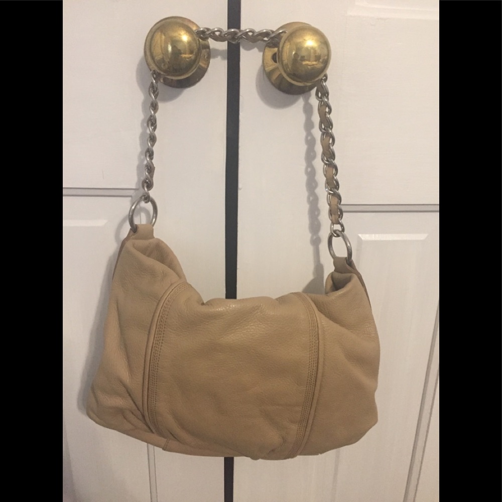 Calvin Klein tan/beige leather bucket bag